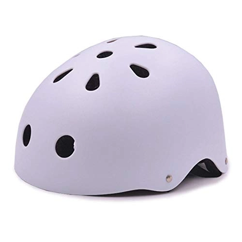Mountain Bike Helmet : Skateboard Helmets Round MTB Bike Helmet Kids / Adults Men Women Sport Accessory Cycling Helmet Adjustable Head Size Mountain Road Bicycle Helmet-White_L(59-62CM)