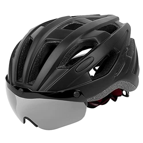 Mountain Bike Helmet : SM SunniMix Adult Bicycle Helmets Male And Female, Sturdy And Removable Sun Visor, Ultra-light, Adjustable Mountain Bike Helmet, with Safety Head Protection - Black, One Size