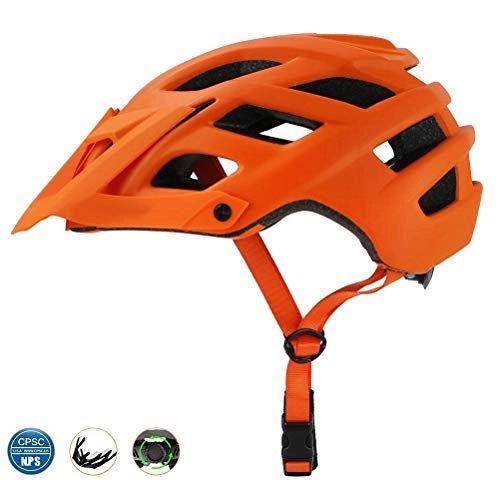 Mountain Bike Helmet : Specialized Bike Helmet for Adult, Adjustable CPSC CE Certified Safety Cycling Helmets with Removable Visor, Ultralight Bicycle Helmets for Men Women Mountain and Road ( Color : A , Size : M=(54~58CM) )