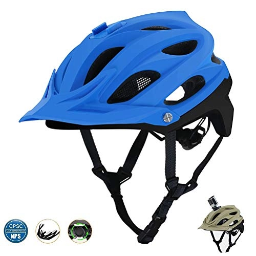 Mountain Bike Helmet : Specialized Bike Helmet for Adult, Adjustable CPSC CE Certified Safety Cycling Helmets with Removable Visor, Ultralight Bicycle Helmets for Men Women Mountain and Road ( Color : A , Size : M=(55~61CM) )