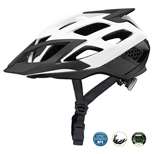 Mountain Bike Helmet : Specialized Bike Helmet for Adult, Adjustable CPSC CE Certified Safety Cycling Helmets with Removable Visor, Ultralight Bicycle Helmets for Men Women Mountain and Road ( Color : E , Size : L=(57~61CM) )