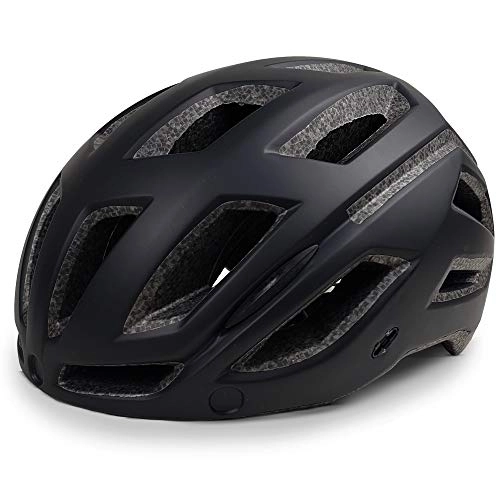 Mountain Bike Helmet : SPORT24 Lightweight Bike Cycle Helmet Road Mountain Bike Cycling Safety Helmet for Men Women with Built In Red Rear Light - Head Sizes 58-61cm Black
