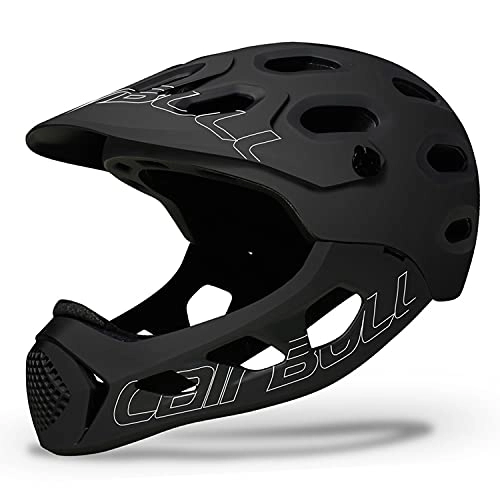 Mountain Bike Helmet : T-XYD Lightweight Bike Mountain Helmet, Adults Full Face Cross-Country Helmet, Detachable Chin Guard, Extreme Sports Safety Helmet, for MTB, BMX, Skateboard, 56-62CM, Black