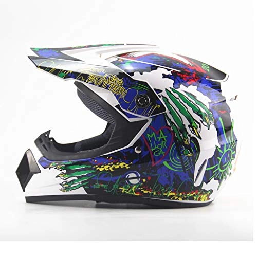 Mountain Bike Helmet : Tangzhi -Graffiti Lightweight Off-road Motocross Helmets Men And Women Battery Car Helmet Mountain Bike Full Helmet Small Helmet (Color : XL)