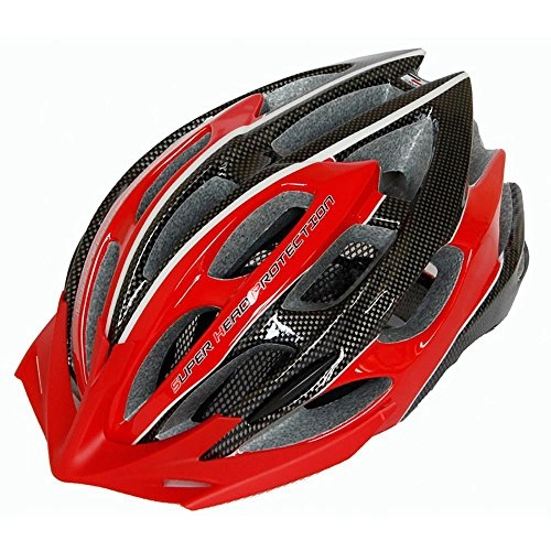Mountain Bike Helmet : TBSHLT Bicycle Helmet 58-62cm Adjustable Road Bike Mountain Bike Helmet Ultralight Fill Chin Protection and LED Tail Lamps, Red