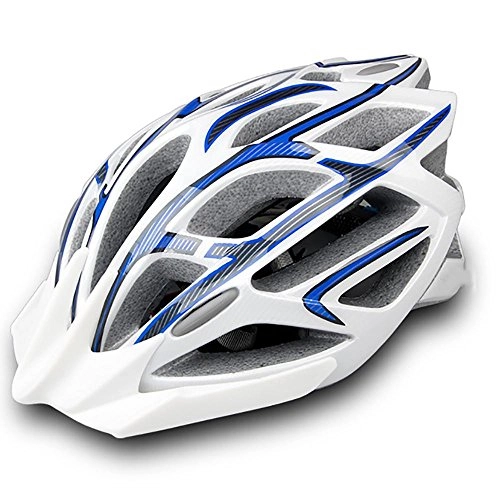 Mountain Bike Helmet : TBSHLT Bike Helmet Environmentally-friendly ultra-light PC + EPS overall adjustable lightweight mountain bike men and women helmets, white blue