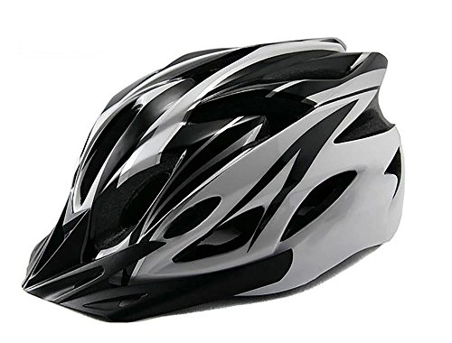 Mountain Bike Helmet : TBSHLT Bike Helmets Mountain Bike Integral Helmets 18 Vents Comfortable Lightweight Breathable Helmet adjustable size for Adult Men / Women 55-61cm, black white