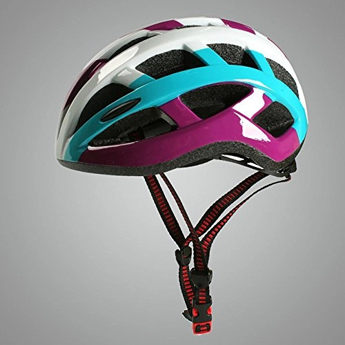 Mountain Bike Helmet : TBSHLT Cycle Helmet Unisex Adult Bike Racing Bicycle Cycling Helmet with Removable Visor and Liner Adjustable Head Size, WHITE BLUE PURPLE