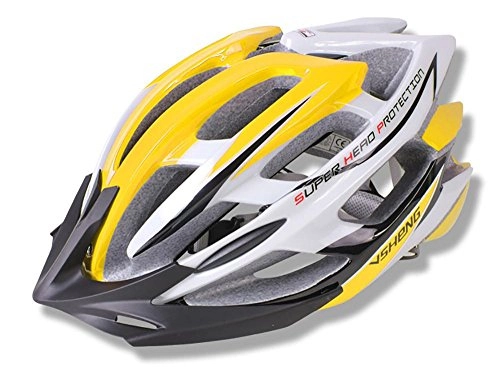 Mountain Bike Helmet : TBSHLT Mountain Bicycle Road Bike Helmet Adult Cycling Eco-Friendly Adjustable Trinity Safety Protection L£58-62cm£, Yellow