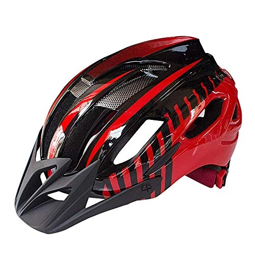 Mountain Bike Helmet : The light helmet protects Bicycle Mountain Bike Safety Helmet Integrated Molding Helmet Universal Riding Equipment - Effectively Reduce air Resistance and Reduce Swe (Color : Red, Size : L) Lightweigh