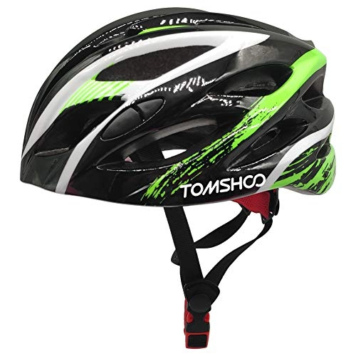 Mountain Bike Helmet : TOMSHOO Cycle Helmet, Bicycle Helmet with Adjustable Buckle Safety Tail Light and Removable Padding, Lightweight and Safety Bike Helmet for Adults Mens Women for Cycling Mountain Bike Skateboarding