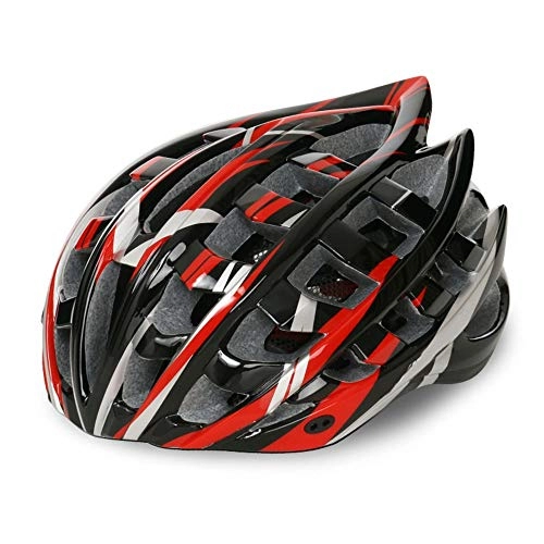 Mountain Bike Helmet : TONGDAUR Motorcycle Helmet Adult Mountain Bike Helmet Integrated Molding Helmet Riding Anti-collision Helmet Outdoor Sports Equipment (Color : Red)