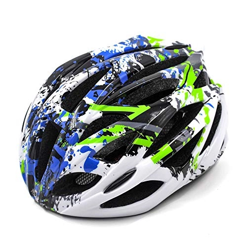 Mountain Bike Helmet : TONGDAUR Motorcycle Helmet Helmet Camouflage Pattern Bicycle Helmet Mountain Bike Helmet Riding Equipment Breathable Adjustable Size One-piece (Color : Green)