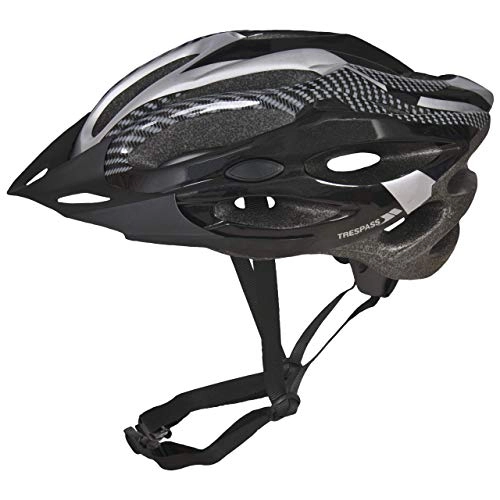 Mountain Bike Helmet : Trespass Crankster, Black, S / M, Adjustable Cycle Safety Helmet with Ventilation, Small / Medium, Black