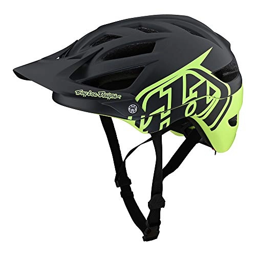 Mountain Bike Helmet : Troy Lee Designs Adult | All Mountain | Mountain Bike Half Shell A1 Helmet Classic W / MIPS (Gray / Green, MD / LG)