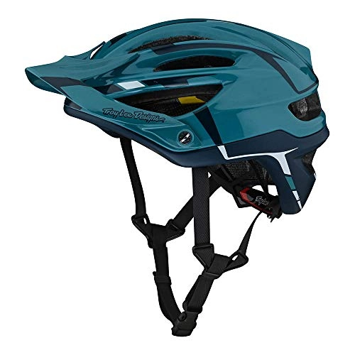 Mountain Bike Helmet : Troy Lee Designs Adult | All Mountain | Mountain Bike Half Shell A2 Helmet Sliver W / MIPS (Marine, MD / LG)