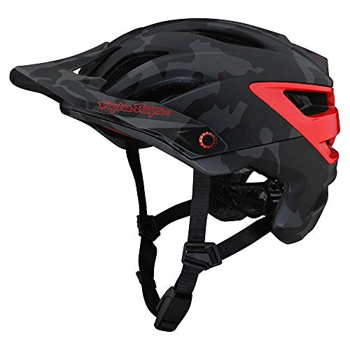 Mountain Bike Helmet : Troy Lee Designs Adult | All Mountain | Mountain Bike Half Shell A3 Helmet Camo W / MIPS (Gray / Red, XL / XXL)