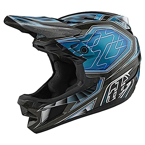 Mountain Bike Helmet : Troy Lee Designs D4 Composite Helmet with Mips for Bmx Mtb Dh - LOW RIDER TEAL (L (58-59cm))