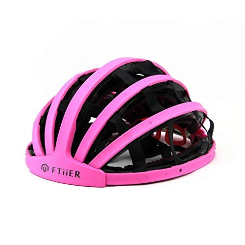 Mountain Bike Helmet : TTZY Foldable Mtb Bicycle Helmet Bike Folding Helmet Ultralight Uni Cycling Helmets Road Man Women Capacete Ciclismo, Pink, M (54-58Cm)