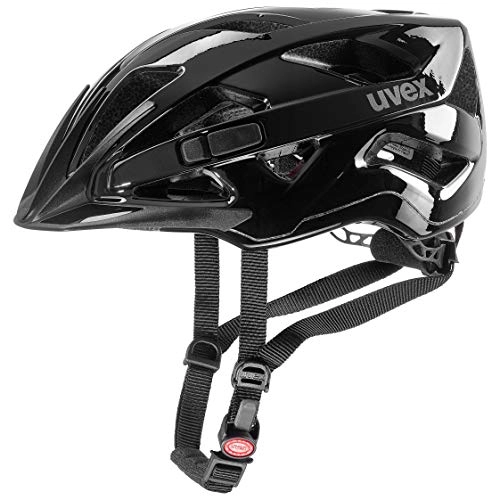 Mountain Bike Helmet : uvex Unisex's Adult, Active Bike Helmet, Black Shiny, 52-57 cm