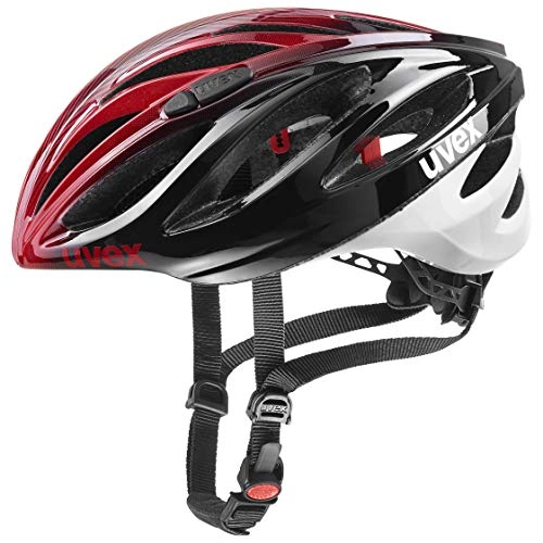Mountain Bike Helmet : uvex Unisex's Adult, boss Race Bike Helmet, Black red, 55-60 cm