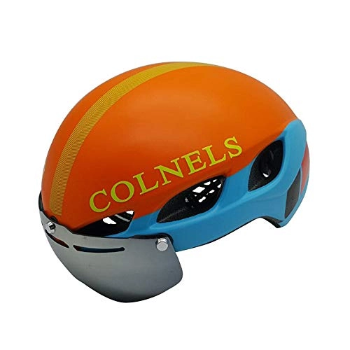 Mountain Bike Helmet : VANURX Bike Helmet, Ultra Light And Safe, with Magnetic Detachable Eye Shield Block, Road Mountain Bike Cycling Helmet, for Adult Men And Women, blueorange