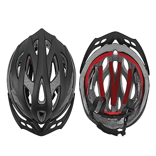 Mountain Bike Helmet : VGEBY Bike Helmet, Stylish Lightweight Ventilated Heat Dissipation One Piece Design Cycling Helmet for Mountain Road Bike (Black)