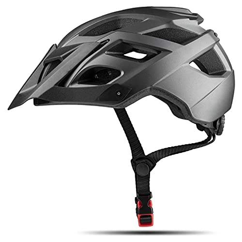 Mountain Bike Helmet : WENZHE Mountain Bike Helmet for Adult Men Women MTB Cycle Helmet with USB Light & Detachable Visor Safety Protection Lightweight Adjustable Racing Cycling Mountain & Road (Color : B)