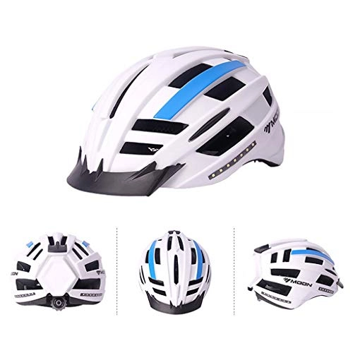 Mountain Bike Helmet : WERT Men And Women Cycling Helmet Riding Helmet Smart Bicycle Equipment Adult Music Mountain Bike Safety Hat, White-M