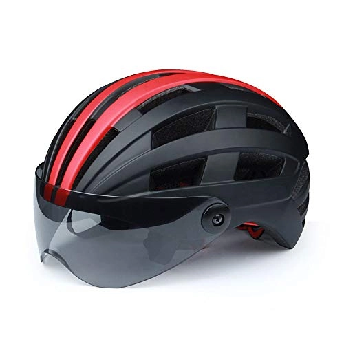Mountain Bike Helmet : WJHCDDA Cycling helmet Bicycle helmet Bike Helmet For Men Women With Detachable Magnetic Goggles Mountain & Road Bicycle Helmets Adjustable Size Adult Cycling Helmets (Color : A)