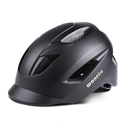 Mountain Bike Helmet : WONEIRA Bicycle Helmet with CE Certified Bicycle Helmet with Taillight Adjustable Lightweight Safety Helmet Adult Man and Woman for Mountain / Road / Ride (Black)