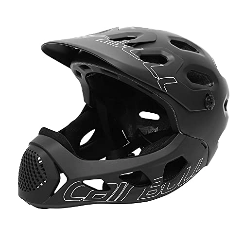 Mountain Bike Helmet : WWJ Adult Full Bike Helmet, Detachable Bike Helmet with 19 Vents Adjustable Head Circumference Designed for Mountain Bike Skateboarding, Black