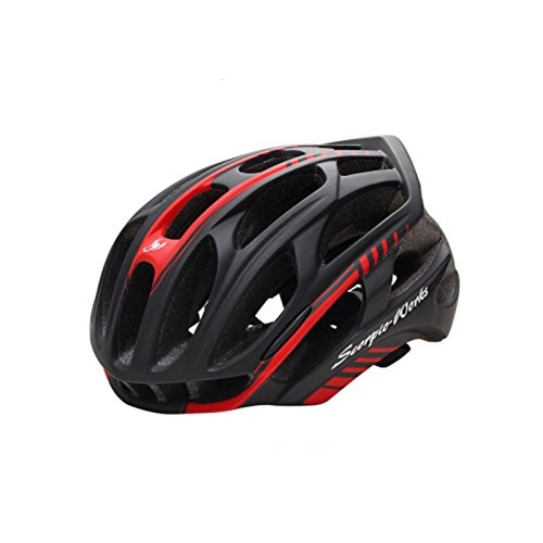 Mountain Bike Helmet : XuBa Bicycle Helmet Cover With LED Lights MTB Mountain Road Cycling Bike Helmet Black red One size