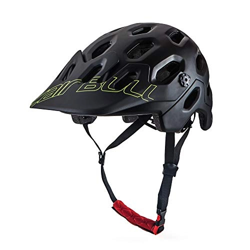 Mountain Bike Helmet : YH600 Cycling Helmet Breathable Road Bike Helmet Fully Shaped Mountain Bicycle Helmet and Removable visor for Outdoor Sport Riding Bike, Black, 22~24 inch