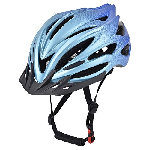 Mountain Bike Helmet : Yiesing Adult Bike Helmet, Road / Mountain Bicycle Cycling Helmet for Men and Women with Removable Visor, Adjustable Dail, Flow Vents and Detachable Liner-Blue
