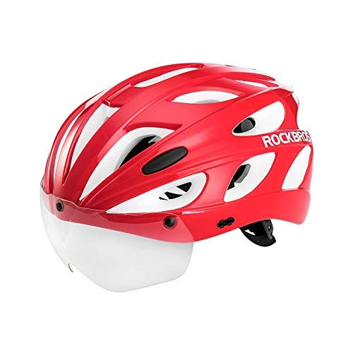 Mountain Bike Helmet : YingQ Bicycle Helmet Bike Helmet With Visor Detachable Magnetic Goggles 2 Lens Mtb Mountain Road Bike Cycling Ultralight Helmets Safety Cap-Rw