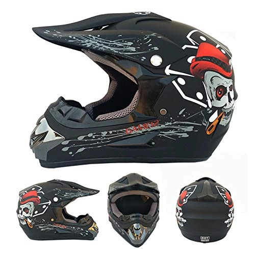 Mountain Bike Helmet : Youth downhill helmet gifts goggles mask gloves net pocket BMX MTB ATV bike race full face integral helmet, M
