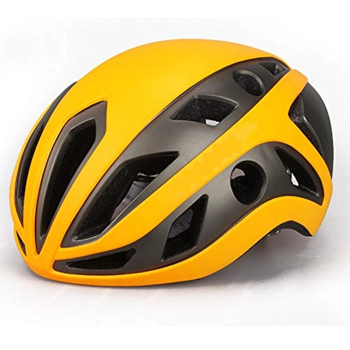 Mountain Bike Helmet : YWLG Helmet Mountain Bike Road Bike Integrated Molding Riding Helmet Sturdy Breathable Ultra-light Adult Men And Women 57-61cm, Yellow
