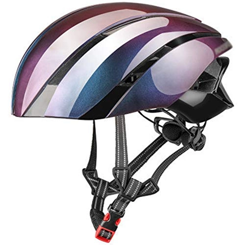 Mountain Bike Helmet : YWZQ Bike Helmet, Cycling EPS Integrally-Molded Helmet Reflective Mtb Bicycle Safety Hat 57-62 CM for Men Women, Purple