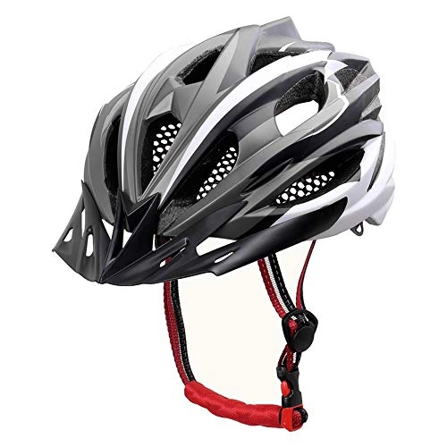 Mountain Bike Helmet : YWZQ Cycling Helmet, Safety Superlight Adjustable Bicycle Helmet MTB Helmet with Detachable Visor Men And Women Riding Helmet, White