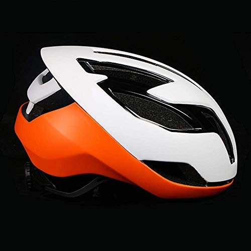 Mountain Bike Helmet : YXDEW Ultralight Cycling Helmet Road Bike Eps Damper Protection Mtb Mountain Bicycle Helmet Aero Bike Helmet motorcycle (Color : White orange)