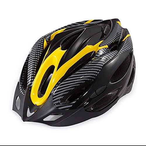 Mountain Bike Helmet : YZQ Bicycle Helmet, Adjustable Ultra Lightweight Safety Cycle Helmet, Suitable for Cycling Adult / Men / Women / Youth (Fits Head Sizes 54-62Cm), Yellow