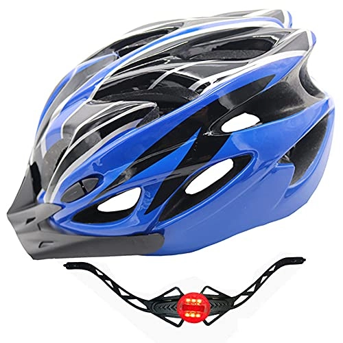 Mountain Bike Helmet : YZQ Cycling Helmet, Integrated Molding Bicycle Helmet, Adult Riding Bike Helmet with Taillight Suitable for Outdoor Sport, Unisex, Blue