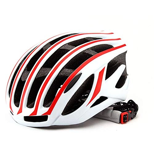 Mountain Bike Helmet : YZYZYZ helmets Bicycle Helmet Male And Female Pneumatic Helmet Mountain Bike Helmet Bicycle Sports Helmet Breathable Comfort (Color : White red)