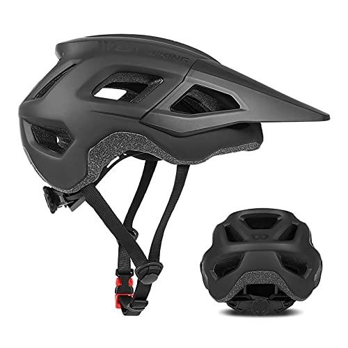 Mountain Bike Helmet : Zeroall Bike Helmet E-Bike for Men Women Lightweight Mountain & Road Bicycle Helmets with Detachable Visor, 54-60cm Adjustable Size Adult Cycling Helmets for Bicycles E-Bikes(Black)