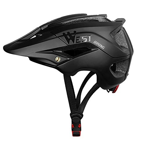 Mountain Bike Helmet : Zeroall Bike Helmet for Men Women Lightweight Mountain & Road Bicycle Helmets with Detachable Visor 56-62cm Adjustable Size Adult Cycling Helmets for Bicycles E-bikes(Black)