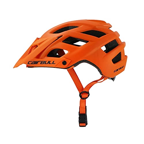 Mountain Bike Helmet : Zeroall Lightweight Adult Bike Helmet for Men Women, Mountain Road Bicycle Helmets with Adjustable Visor, 55-61cm Adjustable Size Cycling Helmets for Bicycles E-bikes(Orange)