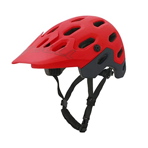 Mountain Bike Helmet : Zeroall Lightweight Bike Helmet for Men Women Mountain & Road Bicycle Helmet with Detachable Visor, 58-62cm Adjustable Size Adult Cycling Helmets for Cyclist Riding Safety(Red L)