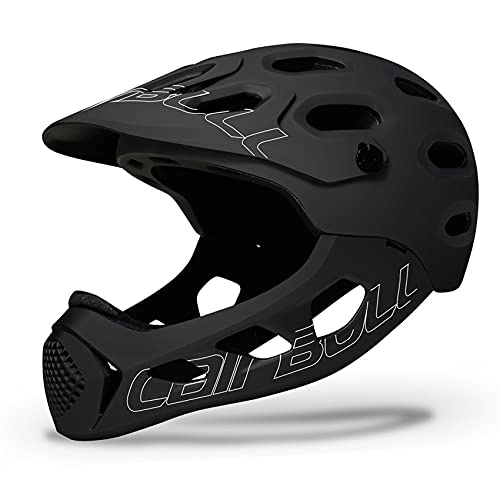 Mountain Bike Helmet : ZNWEATCZ Mtb Helmet, Full Face Mountain Bike Helmet, Impact Resistance, Bicycle Helmet for Outdoor Cycling, Extreme Sports, Black