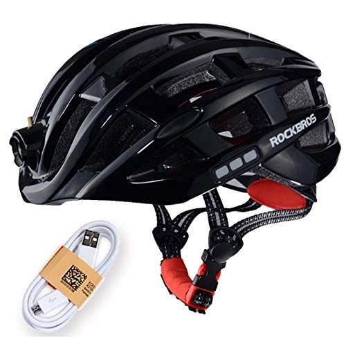 Mountain Bike Helmet : ZONSUSE Bicycle Helmet With Safety Led Light, Adjustable Specialized Mountain & Road Cycle Helmet For Men Women Super Light Adult Black Bike Helmet For Cycling Mtb Bmx E-Scooter E-Bike (Helmet)